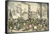 'Getting on Board the Margate Steam Packet at London Bridges Wharf', 1838-William Heath-Framed Stretched Canvas