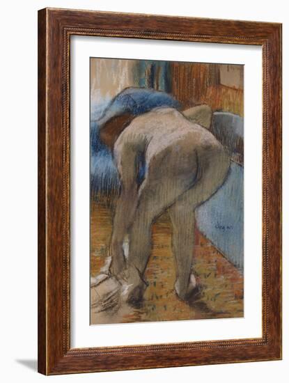 Getting Out of the Bath-Edgar Degas-Framed Giclee Print