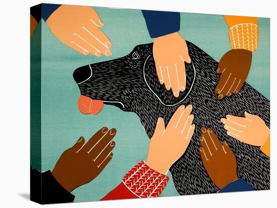Getting Petted Black-Stephen Huneck-Stretched Canvas