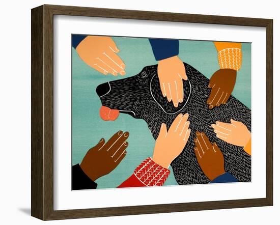 Getting Petted Black-Stephen Huneck-Framed Giclee Print