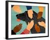 Getting Petted Black-Stephen Huneck-Framed Giclee Print