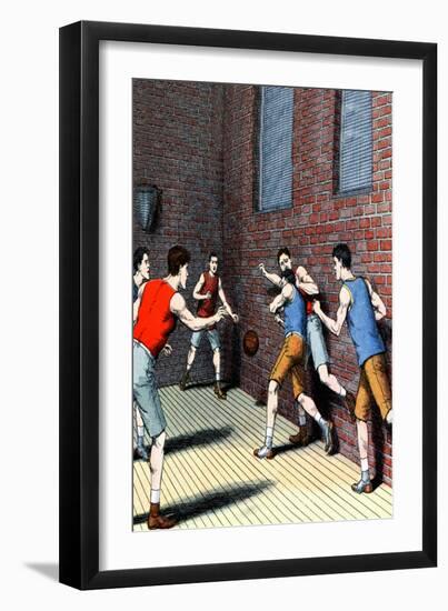 Getting Physical on the Basketball Court-null-Framed Art Print