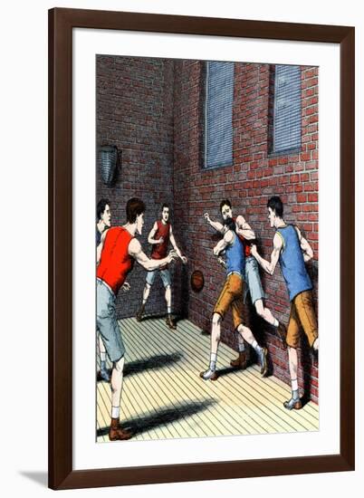 Getting Physical on the Basketball Court-null-Framed Art Print