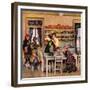 "Getting Ready for School," February 26, 1949-John Falter-Framed Giclee Print