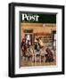 "Getting Ready for School," Saturday Evening Post Cover, February 26, 1949-John Falter-Framed Giclee Print