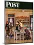 "Getting Ready for School," Saturday Evening Post Cover, February 26, 1949-John Falter-Mounted Giclee Print