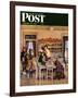 "Getting Ready for School," Saturday Evening Post Cover, February 26, 1949-John Falter-Framed Giclee Print