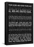 Gettysburg Address (Black) Text-null-Framed Poster