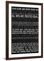 Gettysburg Address (Black) Text-null-Framed Art Print