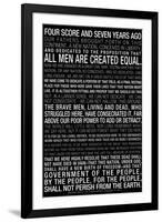 Gettysburg Address (Black) Text-null-Framed Art Print