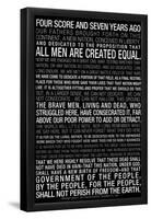 Gettysburg Address (Black) Text-null-Framed Poster