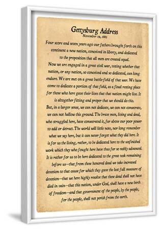 'Gettysburg Address Full Text Poster Print' Posters | AllPosters.com