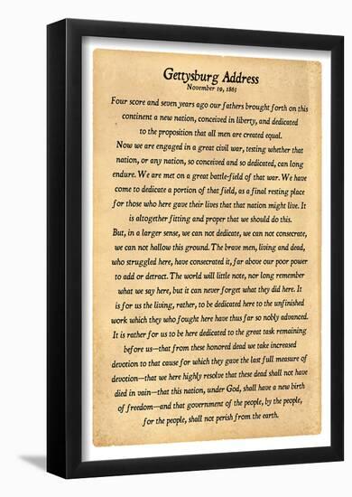 Gettysburg Address Full Text Poster Print-null-Framed Poster