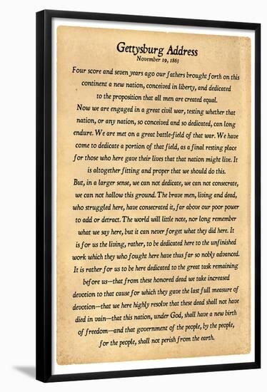 Gettysburg Address Full Text Poster Print-null-Framed Poster