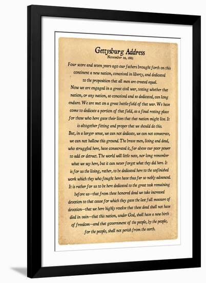 Gettysburg Address Full Text-null-Framed Art Print