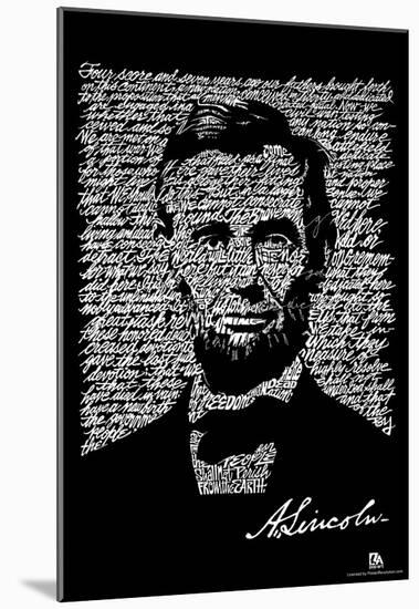 Gettysburg Address Text Poster-null-Mounted Poster