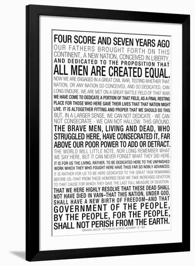 Gettysburg Address Text Poster-null-Framed Photo