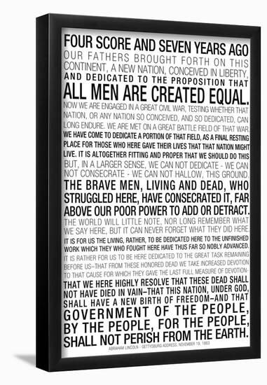 Gettysburg Address Text-null-Framed Poster