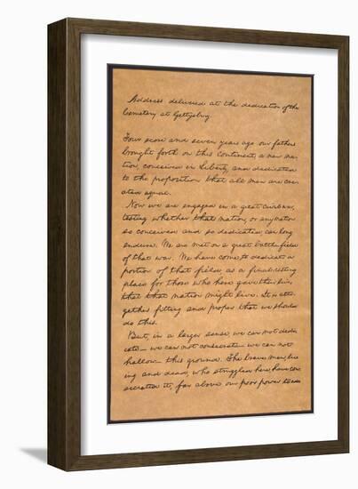 Gettysburg Address-Abraham Lincoln-Framed Giclee Print