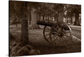 Gettysburg Cannon B W-Steve Gadomski-Stretched Canvas