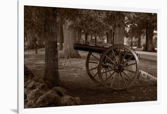 Gettysburg Cannon B W-Steve Gadomski-Framed Photographic Print