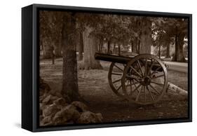 Gettysburg Cannon B W-Steve Gadomski-Framed Stretched Canvas