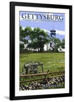 Gettysburg, Pennsylvania - Battlefield Tower-Lantern Press-Framed Art Print