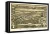 Gettysburg, Pennsylvania - Panoramic Map-Lantern Press-Framed Stretched Canvas