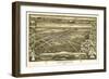 Gettysburg, Pennsylvania - Panoramic Map-Lantern Press-Framed Art Print