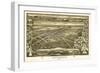 Gettysburg, Pennsylvania - Panoramic Map-Lantern Press-Framed Art Print