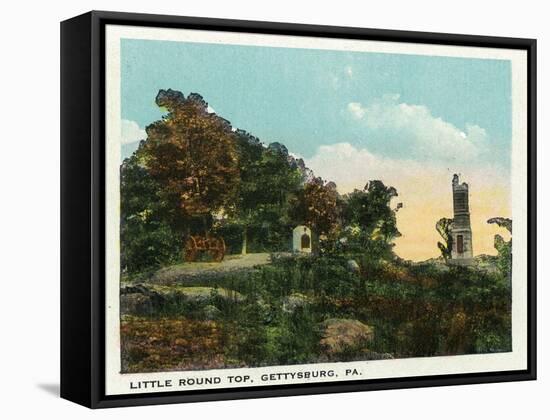 Gettysburg, Pennsylvania - View of Little Round Top, c.1928-Lantern Press-Framed Stretched Canvas