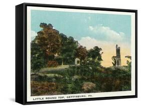 Gettysburg, Pennsylvania - View of Little Round Top, c.1928-Lantern Press-Framed Stretched Canvas