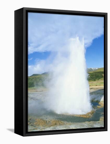 Geyser at Geysir Thermal Area, Near Reykjavik, Iceland, Polar Regions-Simon Harris-Framed Stretched Canvas