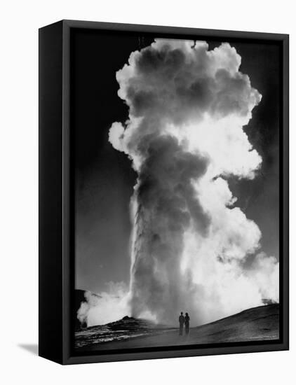 Geyser "Old Faithful" Erupting in Yellowstone National Park-Alfred Eisenstaedt-Framed Stretched Canvas
