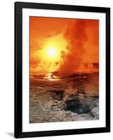 Geyser Steaming At Sunset, Yellowstone Park-Tony Craddock-Framed Photographic Print