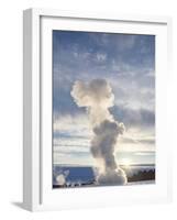 Geyser Strokkur in the geothermal area Haukadalur part of the Golden Circle during winter, Iceland.-Martin Zwick-Framed Photographic Print