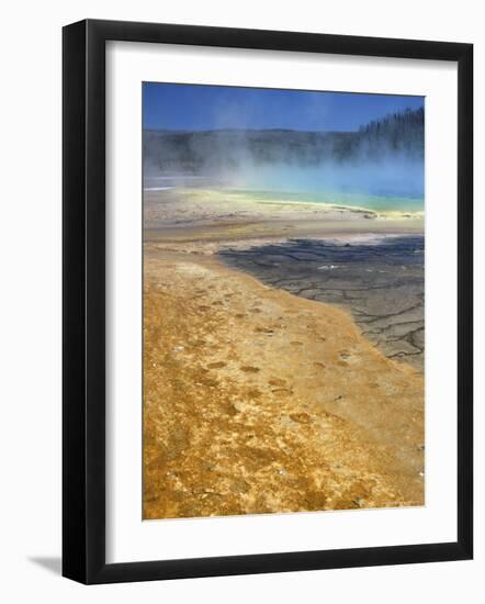 Geyserite Terraces Coloured by Algal Mats, Midway Geyser Basin, Unesco World Heritage Site-Tony Waltham-Framed Photographic Print