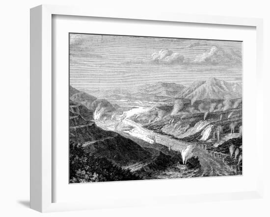 Geysers in Waikato, North Island, New Zealand, 1886-Lancelot-Framed Giclee Print