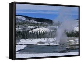 Geysers in Yellowstone National Park, Unesco World Heritage Site, Montana, USA-Alison Wright-Framed Stretched Canvas