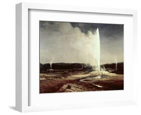 Geysers in Yellowstone Park-Albert Bierstadt-Framed Premium Giclee Print