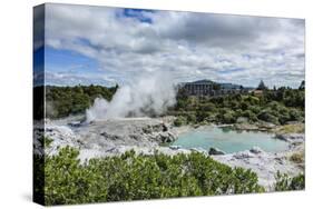 Geysirfield in the Te Puia Maori Cultural Center, Rotorura, North Island, New Zealand, Pacific-Michael Runkel-Stretched Canvas