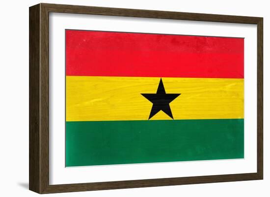 Ghana Flag Design with Wood Patterning - Flags of the World Series-Philippe Hugonnard-Framed Art Print