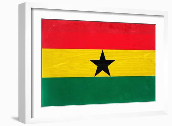 Ghana Flag Design with Wood Patterning - Flags of the World Series-Philippe Hugonnard-Framed Art Print