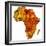 Ghana on Actual Map of Africa-michal812-Framed Premium Giclee Print