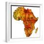 Ghana on Actual Map of Africa-michal812-Framed Premium Giclee Print