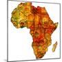 Ghana on Actual Map of Africa-michal812-Mounted Premium Giclee Print