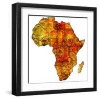 Ghana on Actual Map of Africa-michal812-Framed Art Print