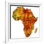 Ghana on Actual Map of Africa-michal812-Framed Art Print