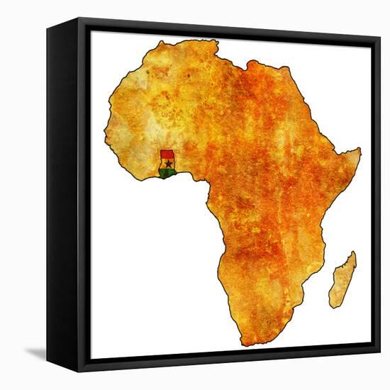 Ghana on Actual Map of Africa-michal812-Framed Stretched Canvas