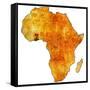 Ghana on Actual Map of Africa-michal812-Framed Stretched Canvas